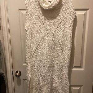 POL Ivory Textured Sleeveless Dress